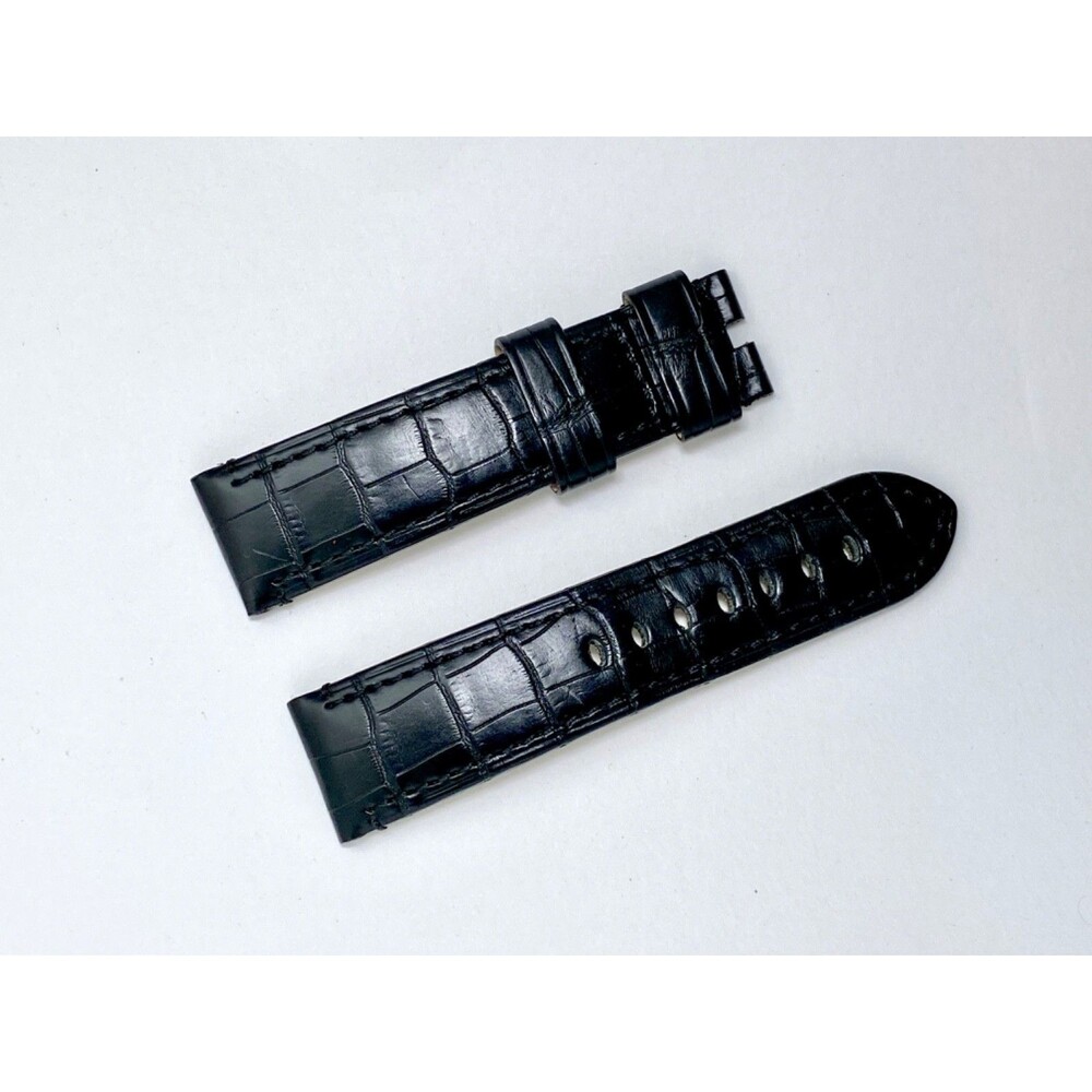 Officine Panerai Authentic Black Croco Alligator Leather Watch Strap Band